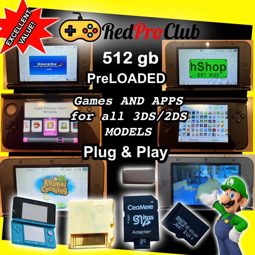128gb 256gb 512gb Unlocker Memory Card Kit for Nintendo 3DS