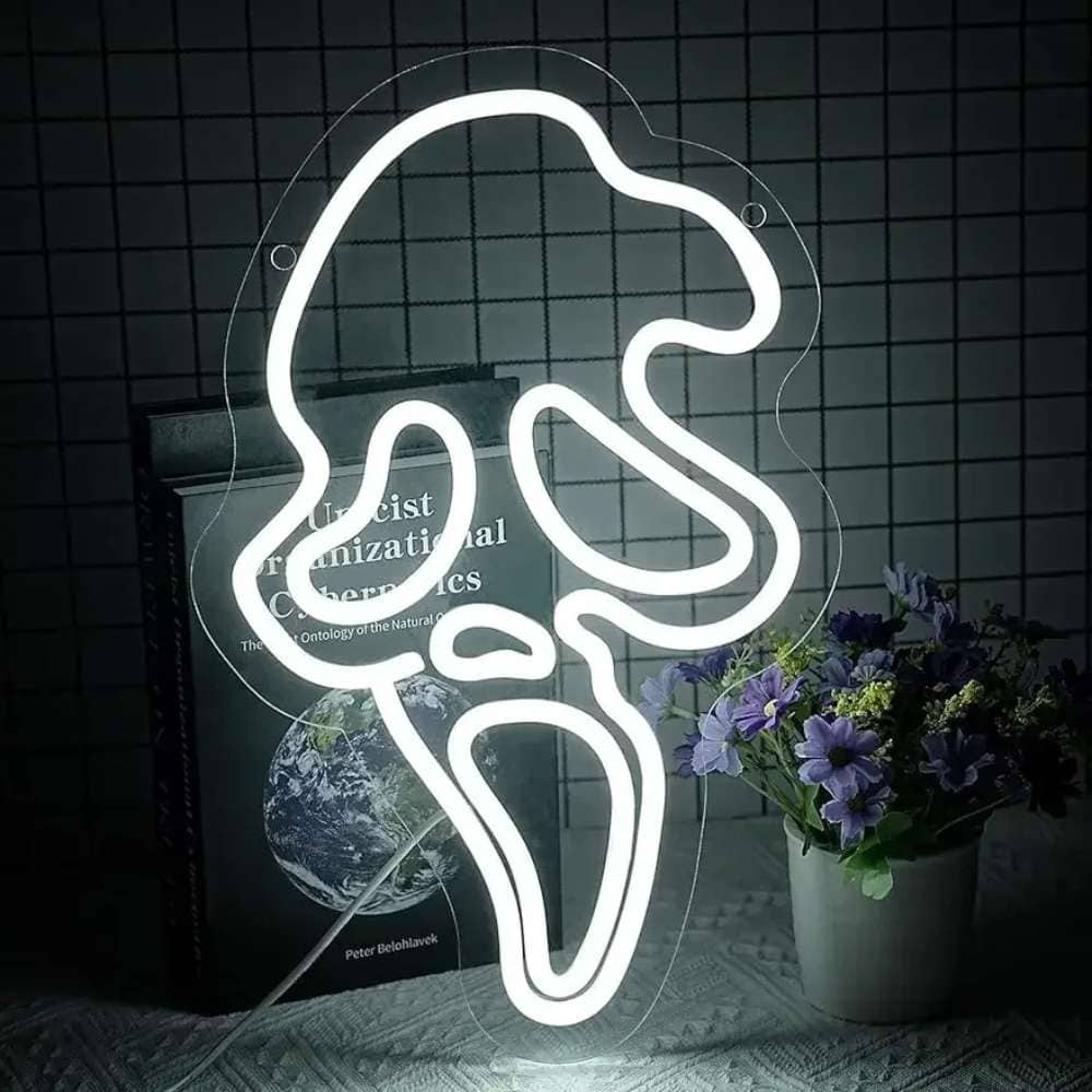 Neon hand sign art for modern decor and branding.