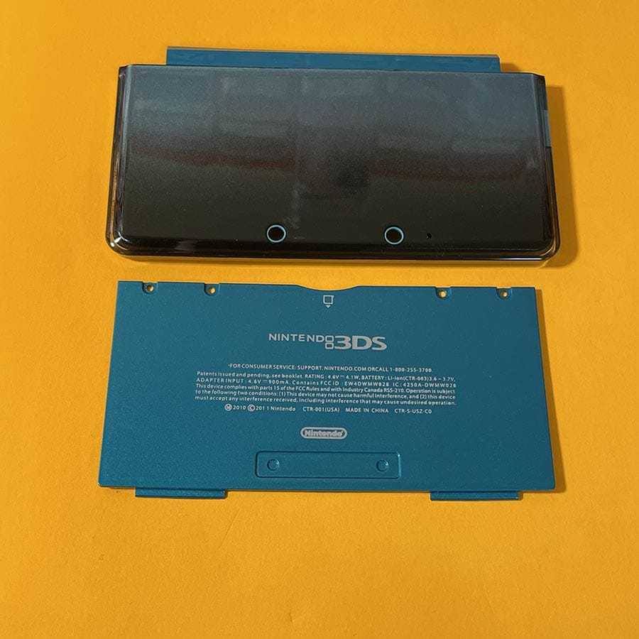 Exterior Shell Covers for Nintendo 3DS – Black/Blue Fade – Front