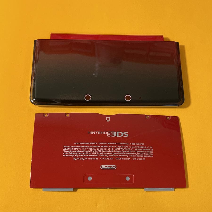 Exterior Shell Covers for Nintendo 3DS – Black/Red Fade – Front