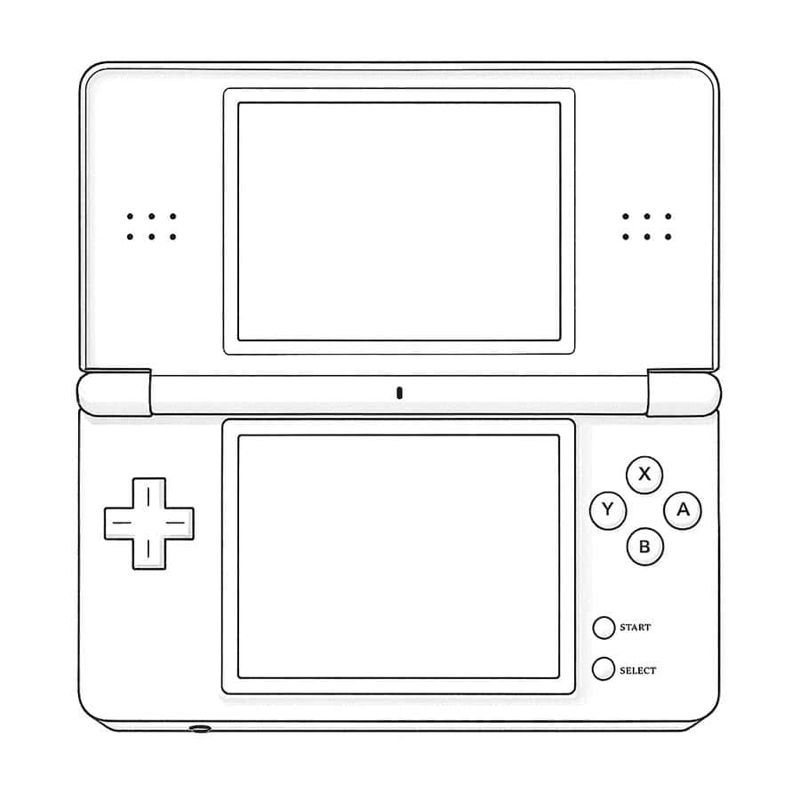 Game console outline illustration for gaming and entertainment.