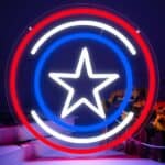 Patriotic Captain America Shield Bar - Neon Light