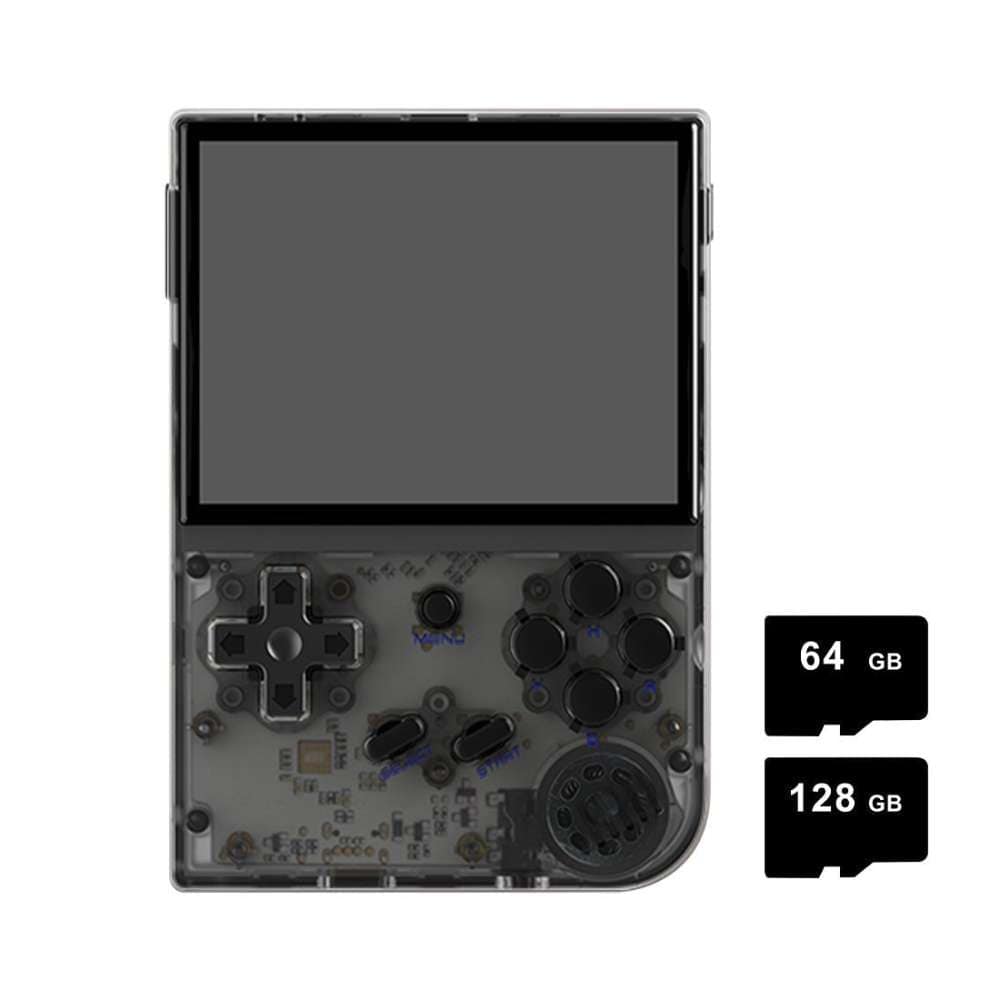 Anbernic RG35XX V2 retro handheld game console with 64GB/128GB storage.