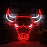 Bold Chicago Bull Head - Neon Lights