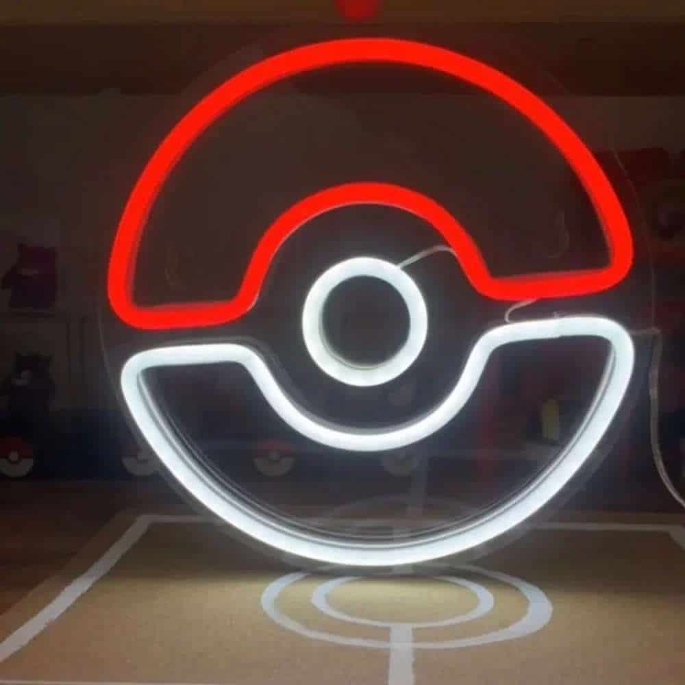 🔵 Iconic PokeBall Neon Light | Dimmable LED Wall Decor – Easy to