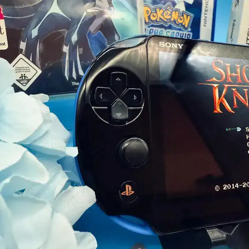 Alternative view of Black & Blue PlayStation Vita 2000 – Slim Model | Modded, Cleaned & Ready to Play