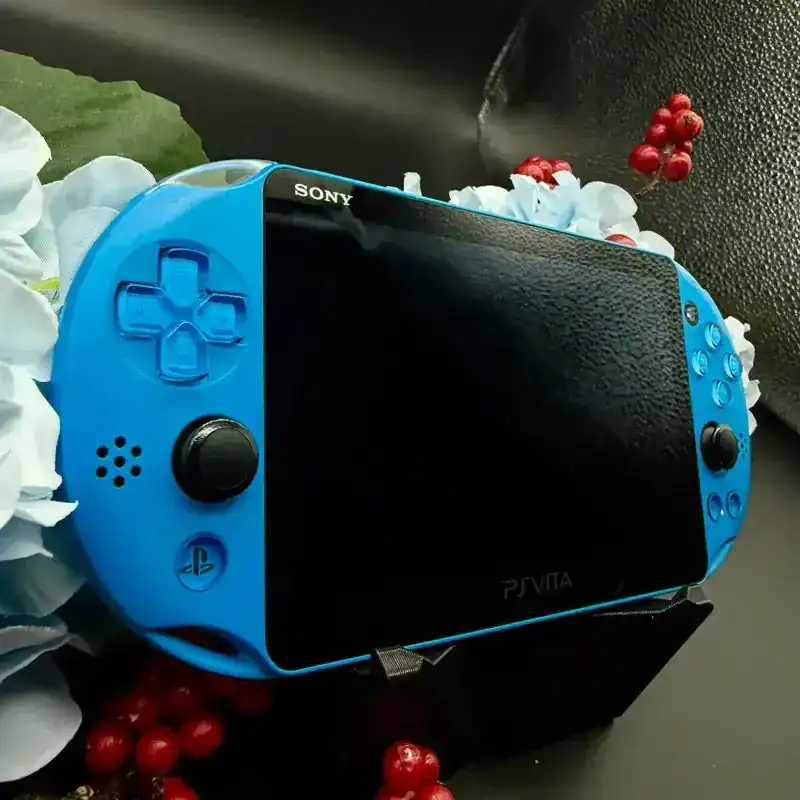 Alternative view of Blue PlayStation Vita 2000 – Slim Model | Modded, Cleaned & Ready to Play