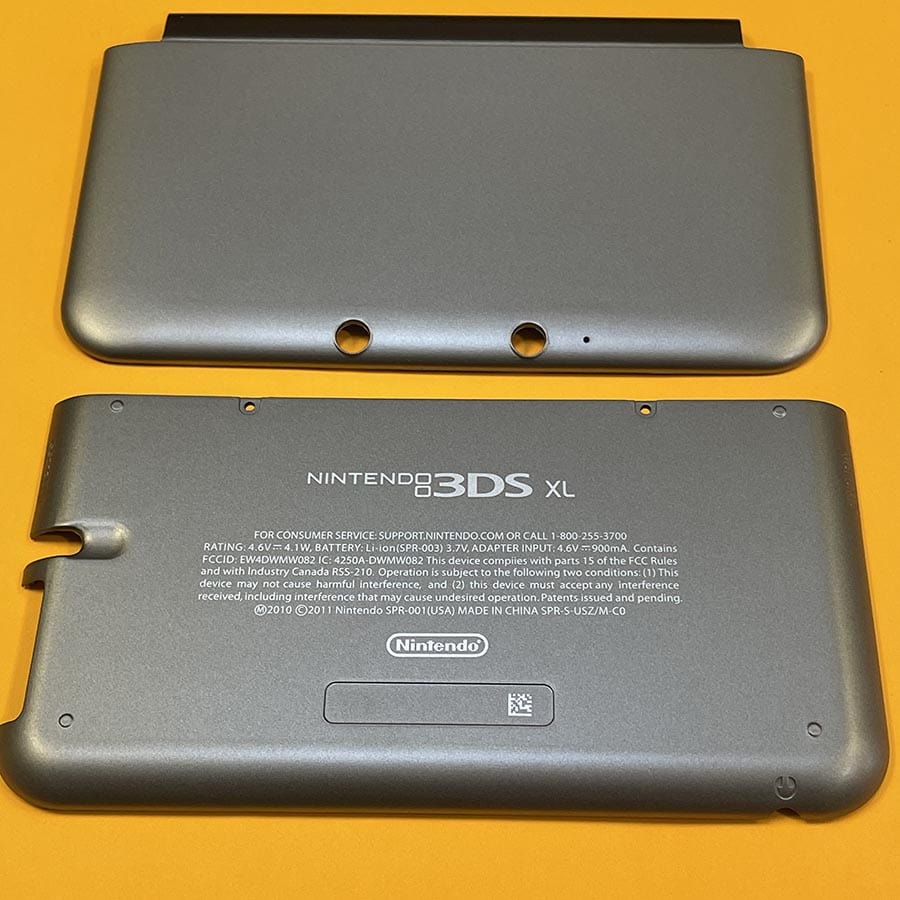 Exterior Shell Covers for Nintendo 3DS XL – Silver – Front & Back – Brand New