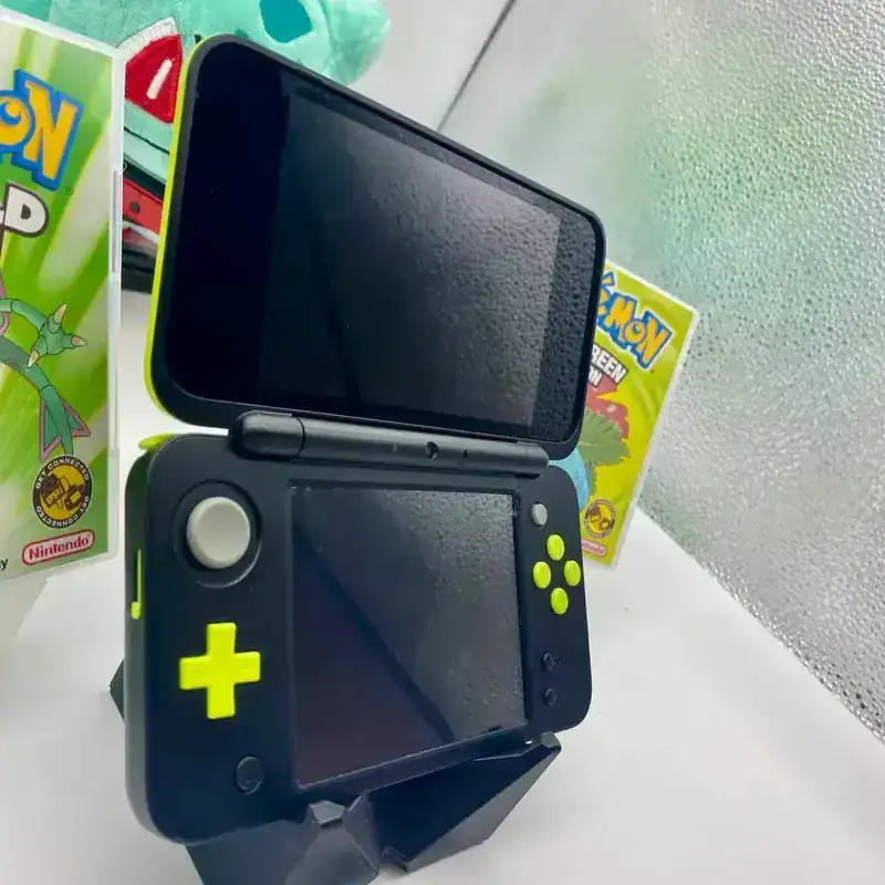 Alternative view of New Nintendo 2DS XL – Black & Green Theme | Modded & Ready to Play