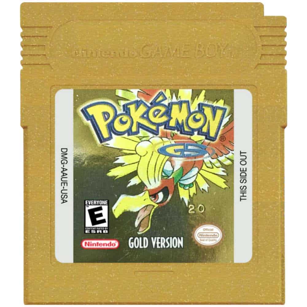 Pokemon Gold GBC game cartridge for Game Boy Color.