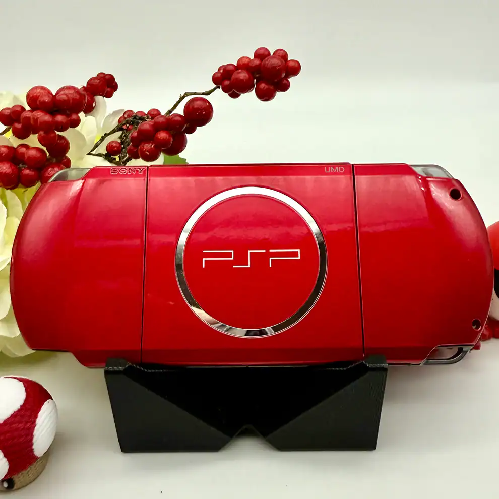Red PSP 3000 – Slim Model | Modded, Cleaned & Ready to Play