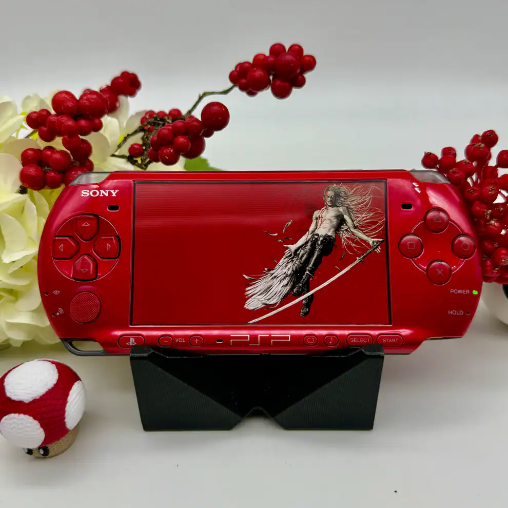 Red PSP 3000 – Slim Model | Modded, Cleaned & Ready to Play