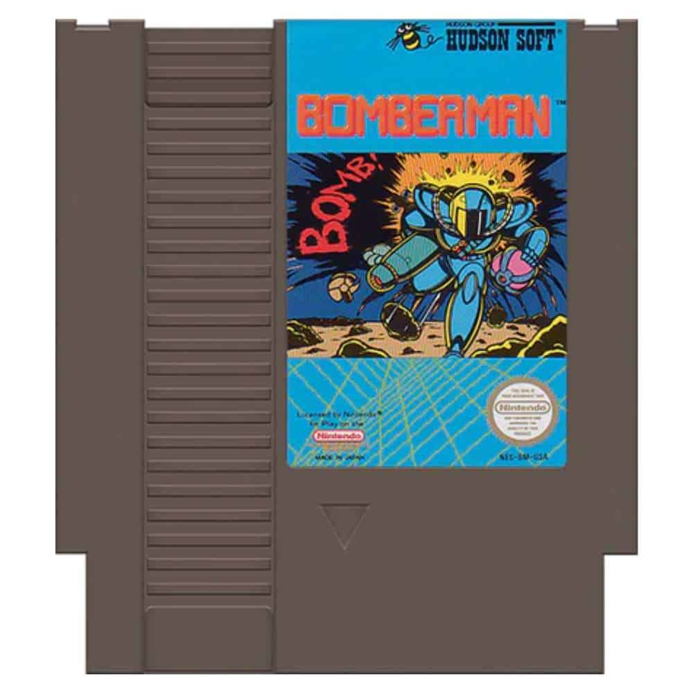 Classic Bomberman NES game cartridge for retro gaming.
