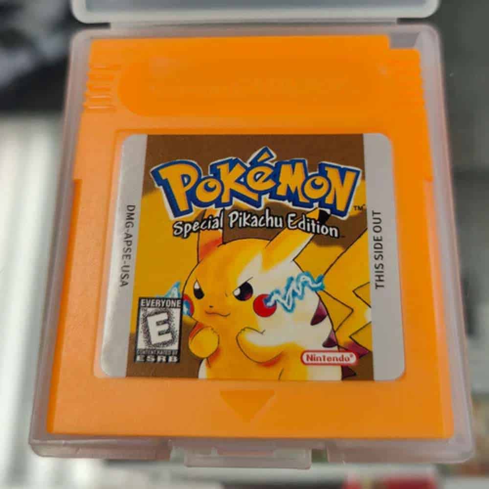 Pokémon Yellow Game Cartridge for Game Boy with Pikachu on label.