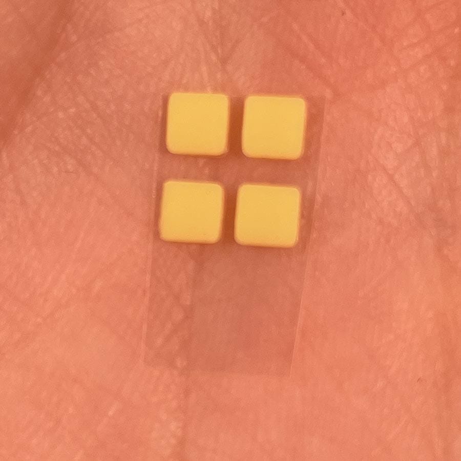 Alternative view of Yellow Screw Covers Set for New Nintendo 3DS XL – Circle & Square Replacement Nibs