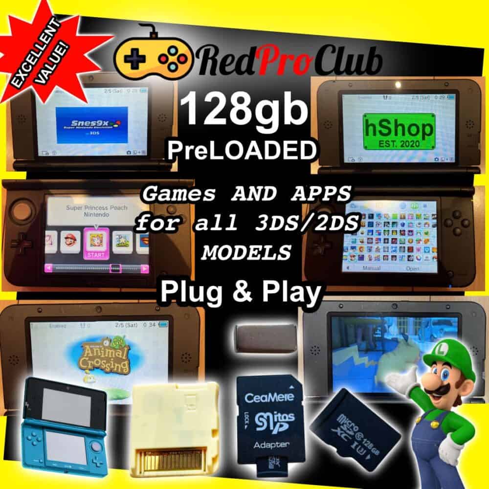 3DS game unlocking device for all models, no PC required, easy plug & play setup.