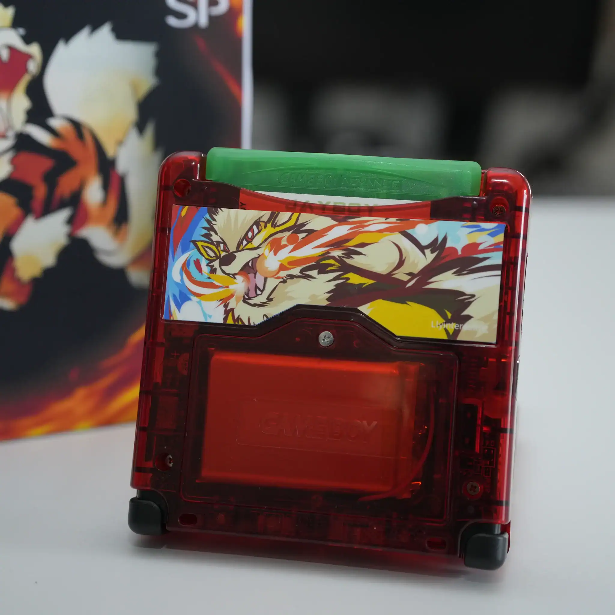RedProClub - Custom Nintendo Game Boy Advance SP with Arcanine design.