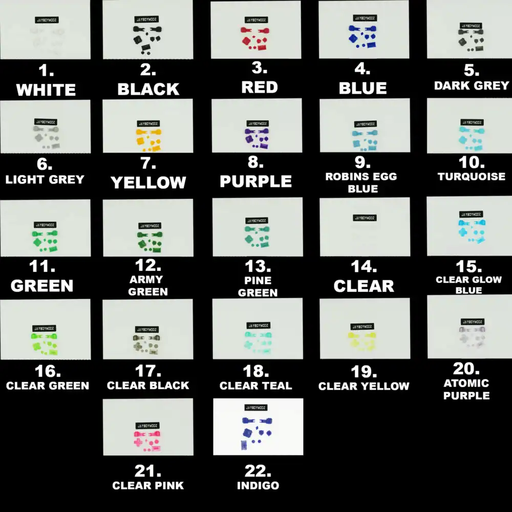 Custom Game Boy Advance SP shell in various colors including red, blue, green, and more for personal.