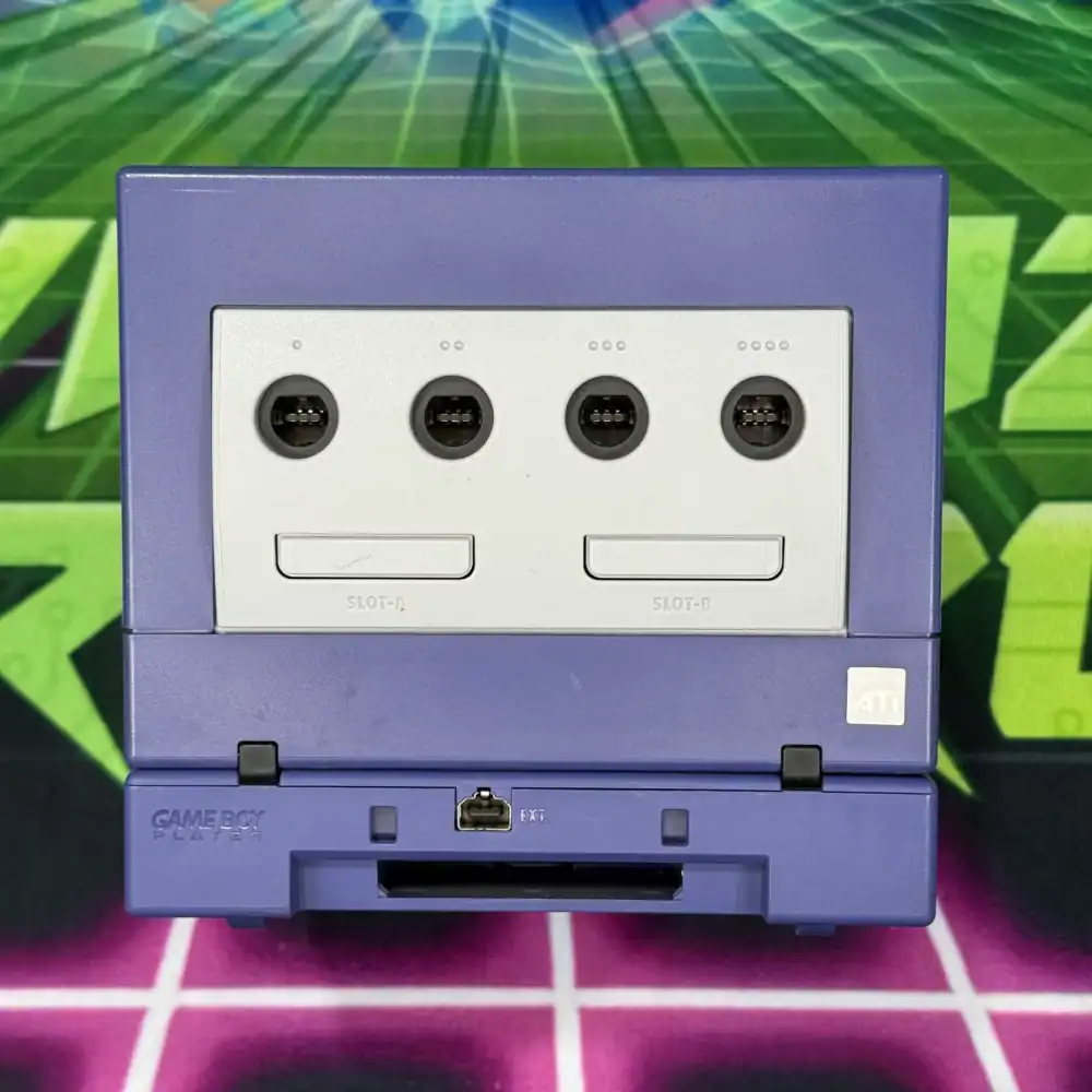 Custom modded Indigo GameCube with upgraded ports and design.