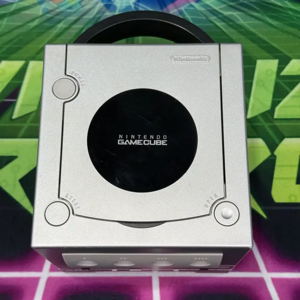 Custom modded platinum Nintendo GameCube console for collectors.