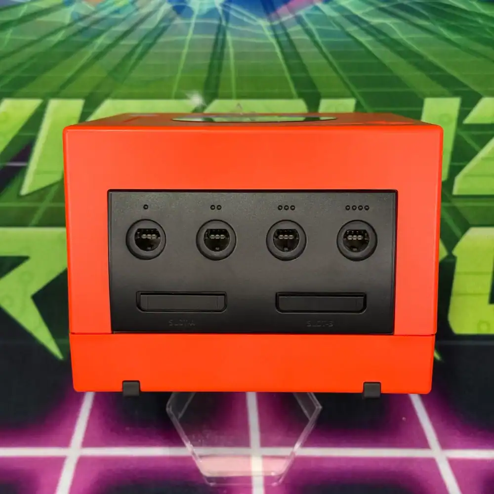 Red/Black Two-Tone GameCube with custom modifications.