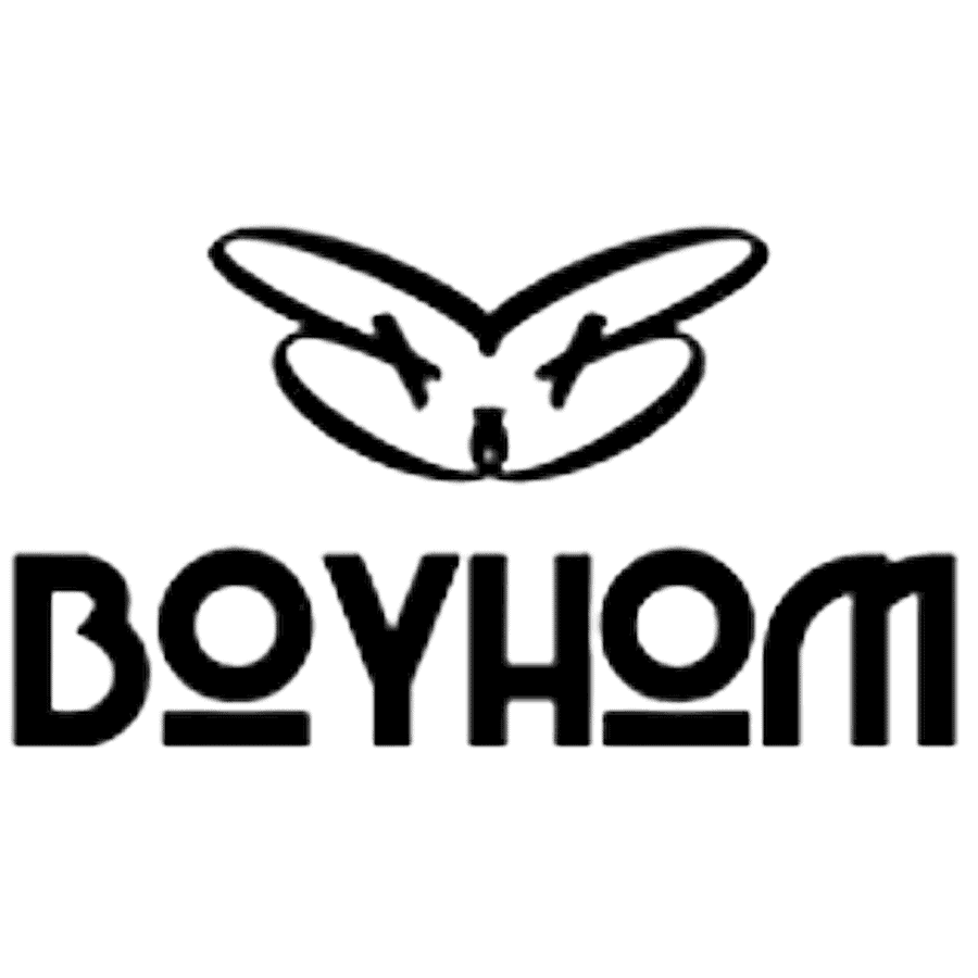 BoyHemi logo featuring a stylized butterfly and bold text for branding.