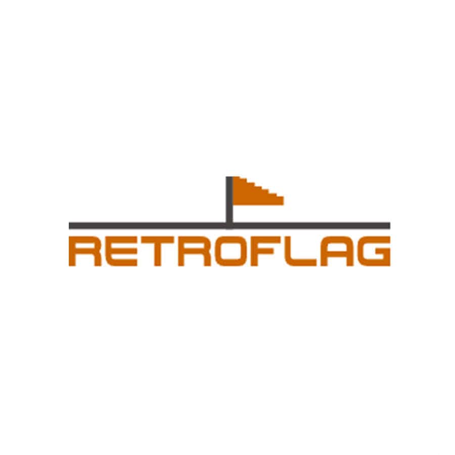 RetroFlag logo with pixelated flag and text for gaming products.