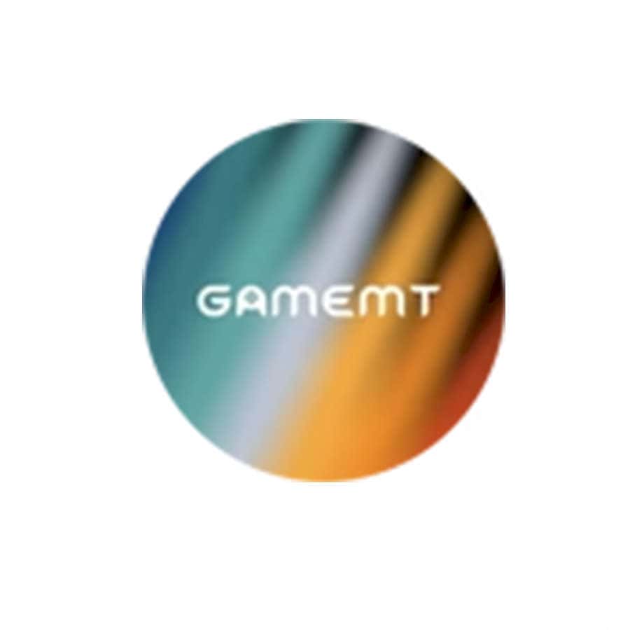GAMEMT logo with colorful blurred background for memory cards.
