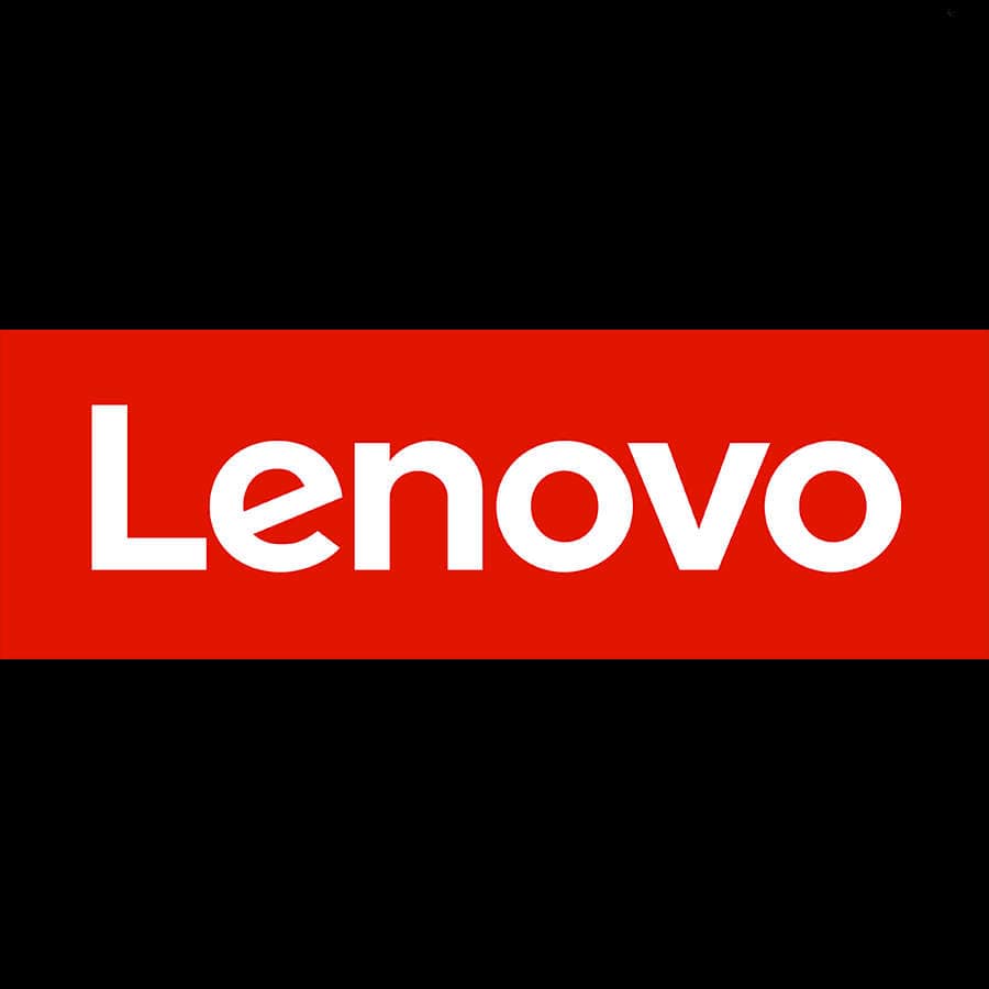Lenovo logo on black background for digital storage devices.