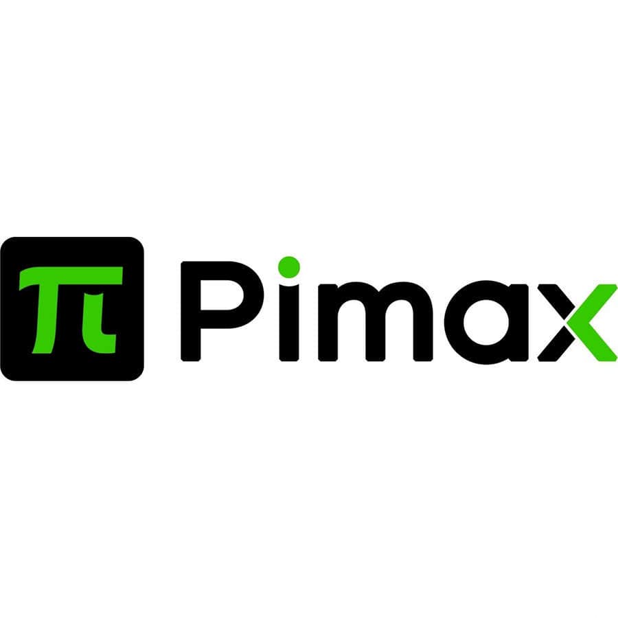 Pimax logo featuring green Pi symbol and black text on white background.