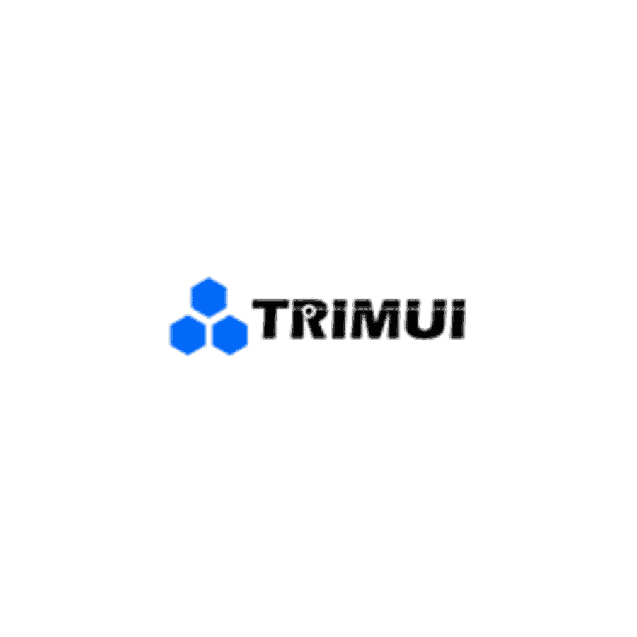 Trimui logo with blue hexagons for memory card branding.