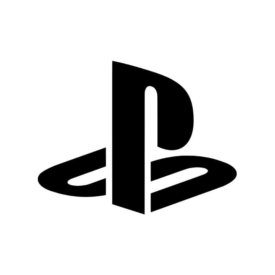 Black PlayStation logo on white background for gaming images.