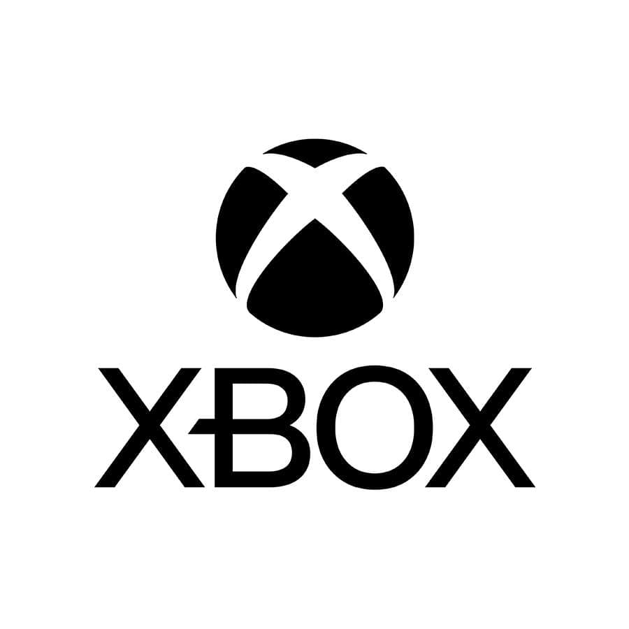 Black Xbox logo on white background for gaming memory cards.