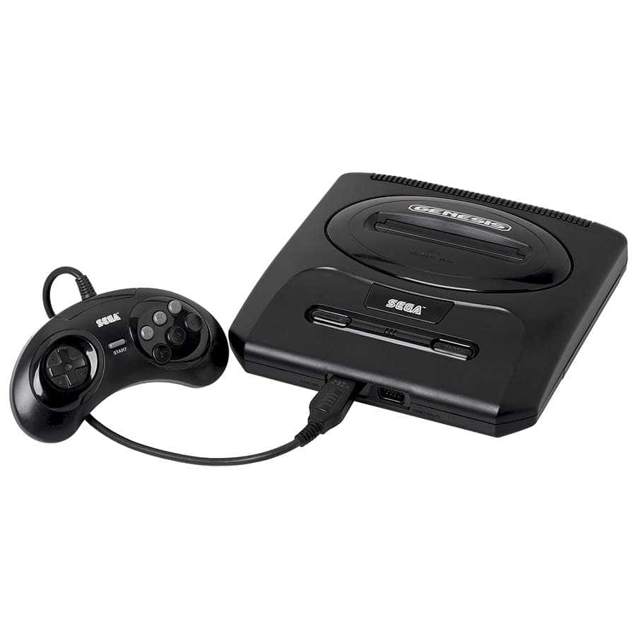 Sega Saturn gaming console with controller for retro gaming.