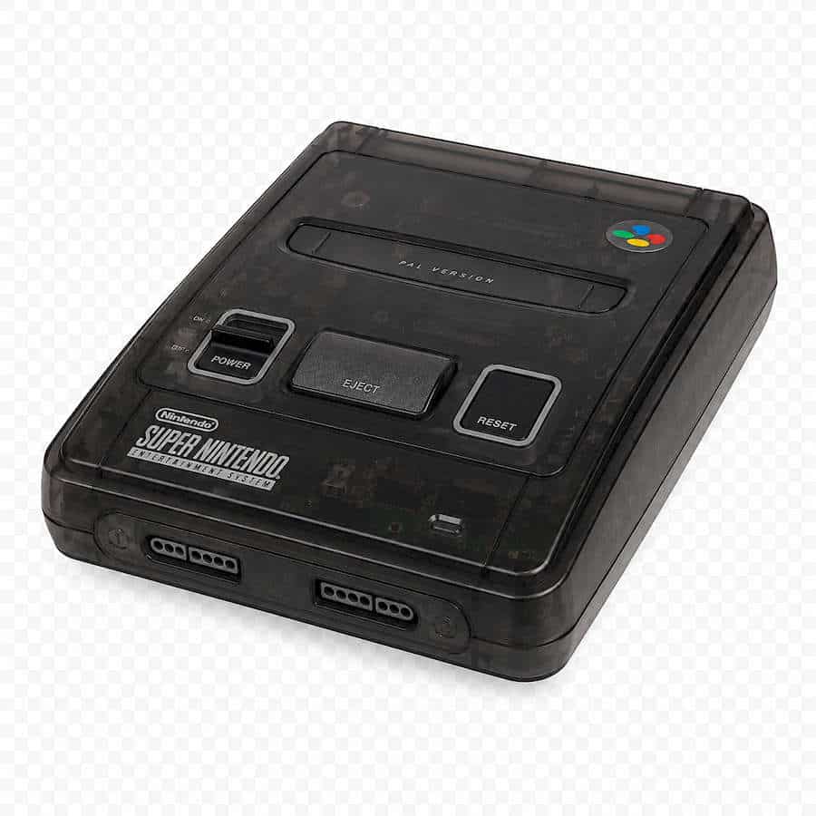 Transparent Black PAL Super Nintendo (SNES) + EverDrive – Ready-to