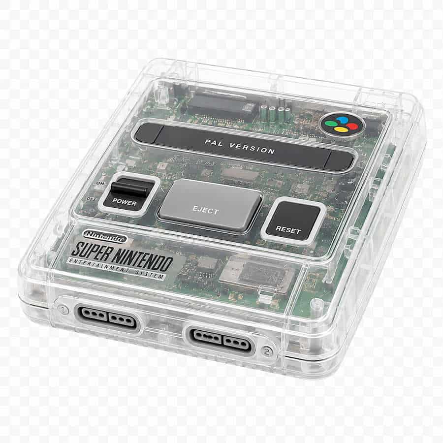 透明スーパーファミコン（SNES）＋EverDrive – すぐに遊べるコンソール