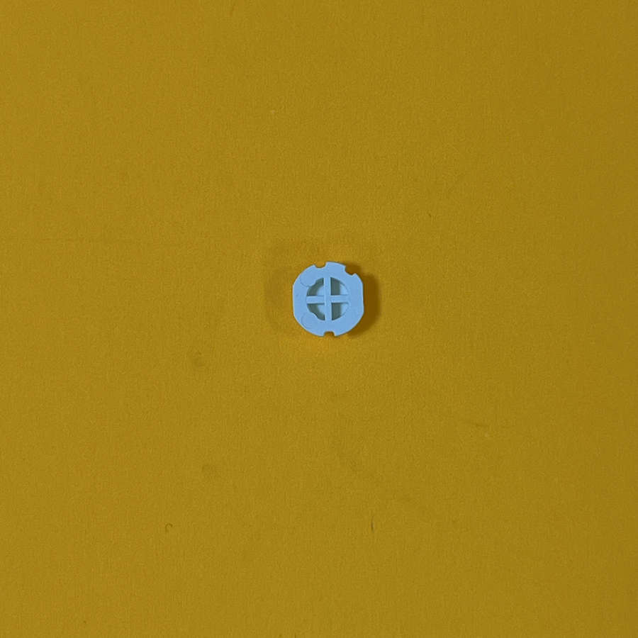 Blue replacement button for Nintendo 3DS XL on yellow background.