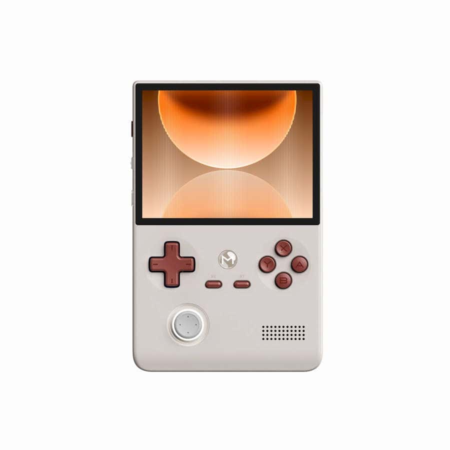 Portable gaming console with a screen and control buttons.