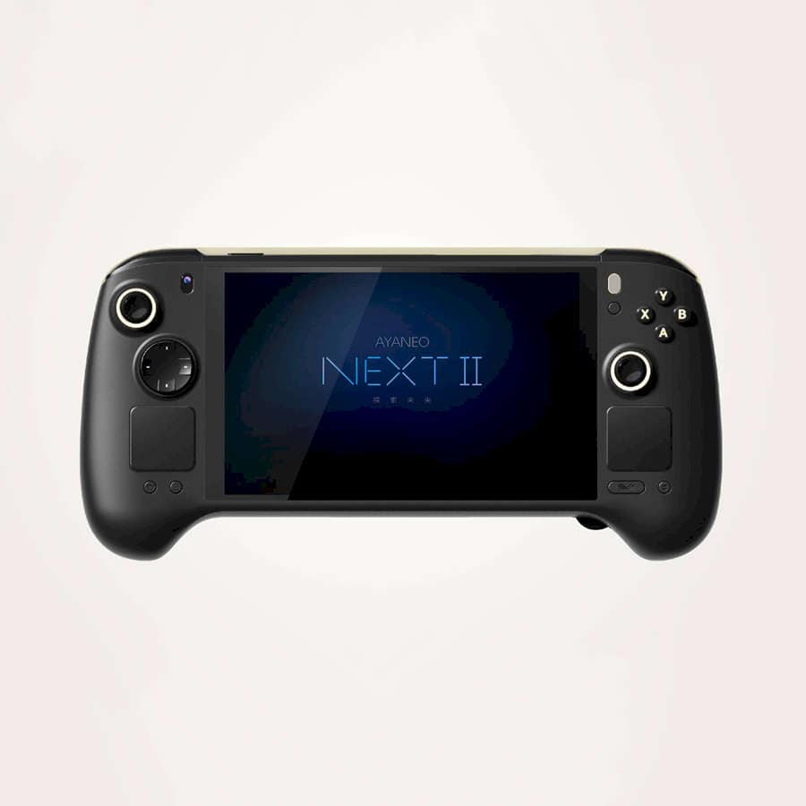 AYANEO Next II handheld gaming console with screen and controls.